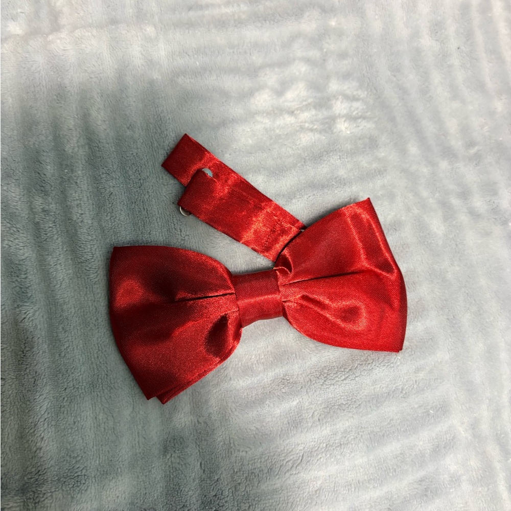 Red Satin Bow Tie Adjustable Formal Wedding Prom